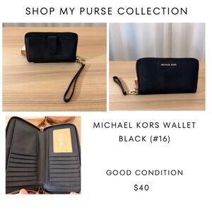 Michael Kors Black Zip-Around Wallet